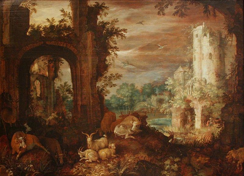 Roelant Savery Herds in the ruins Norge oil painting art